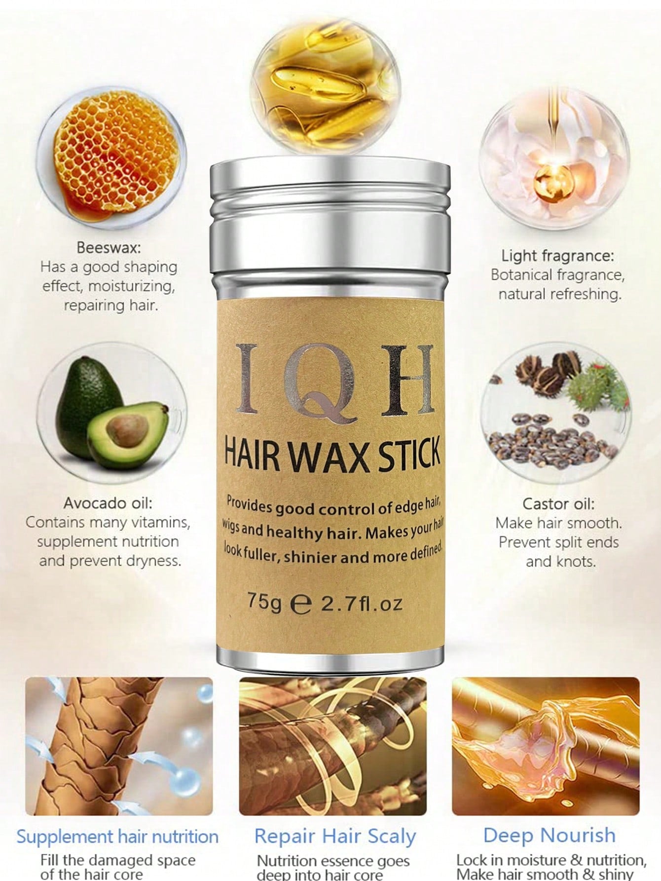 4 Pcs Hair Wax Stick Styling Comb Kit