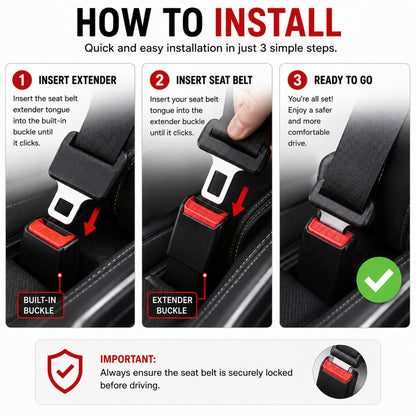 2-Pack Car Seat Belt Clip Extender