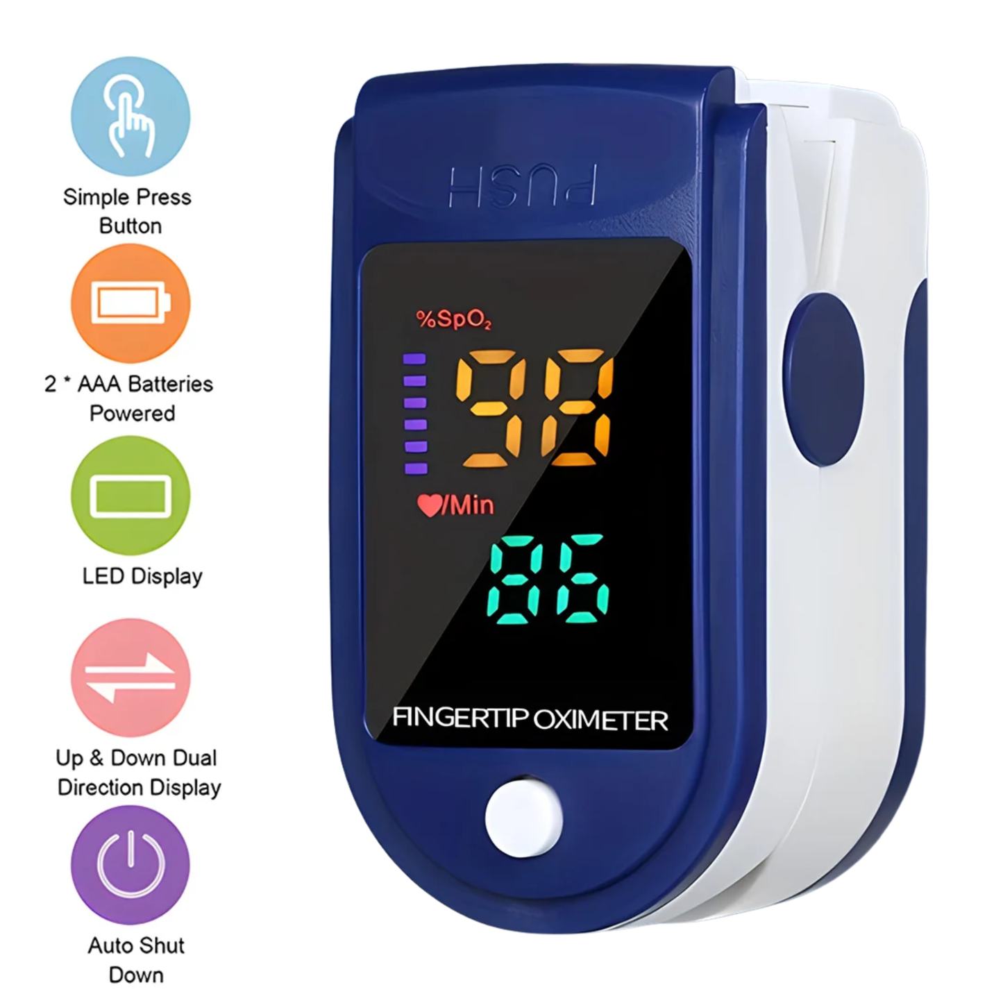 Portable Finger Pulse Oximeter – SpO2 & Heart Rate Monitor