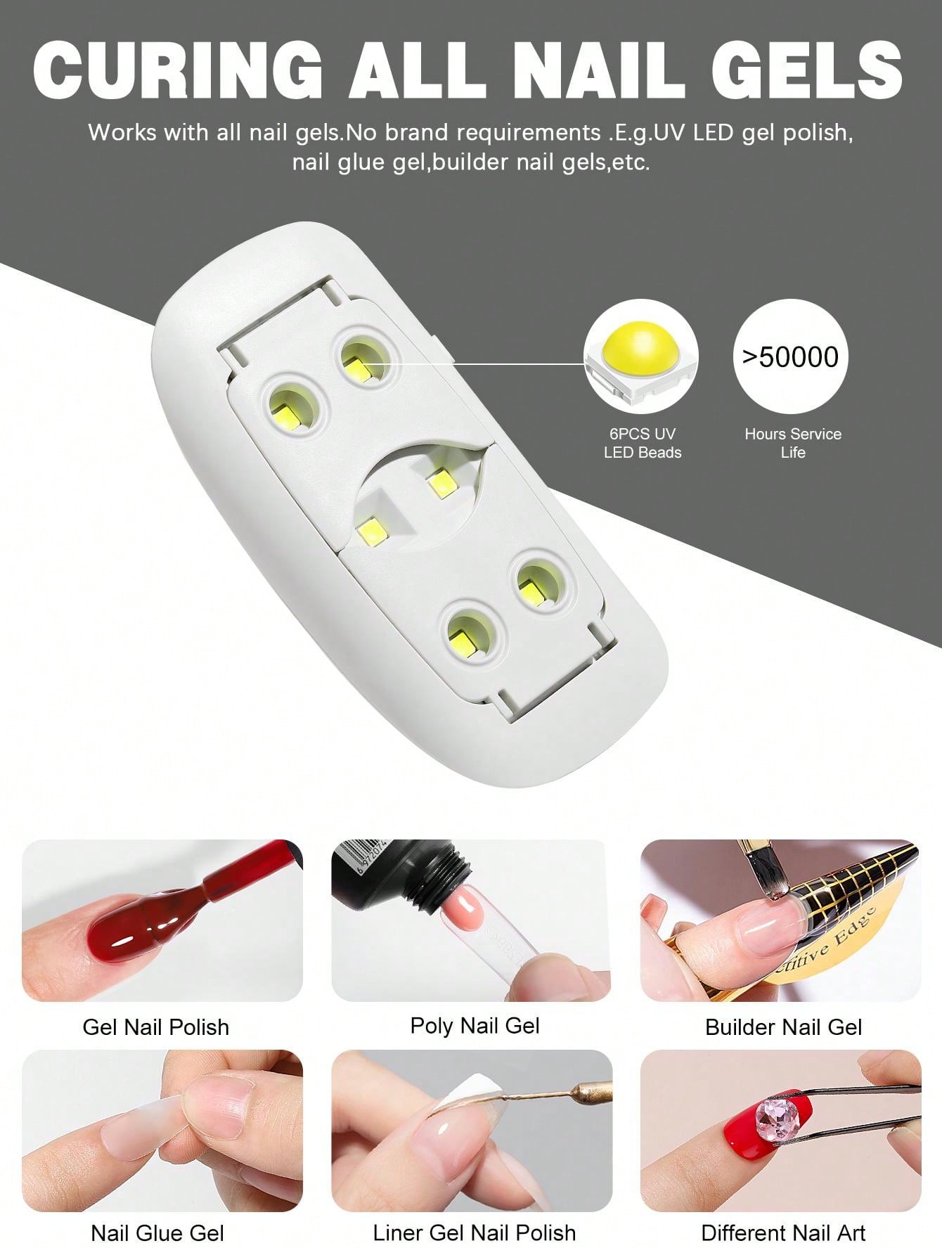 Mini UV LED Nail Lamp For Curing All Nail Gel