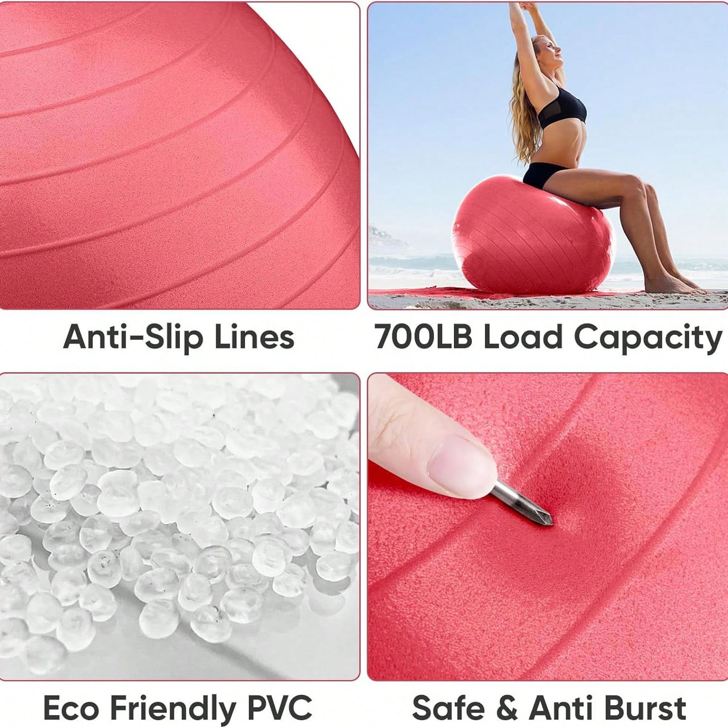 Anti-Burst Yoga  Fitness Balls For Pregnancy, Physical Therapy, Balance, Stability Home Gym