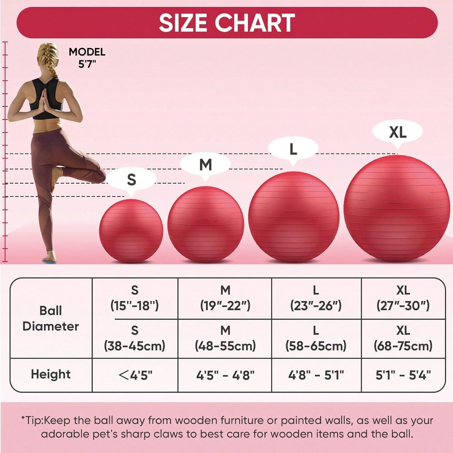 Anti-Burst Yoga  Fitness Balls For Pregnancy, Physical Therapy, Balance, Stability Home Gym