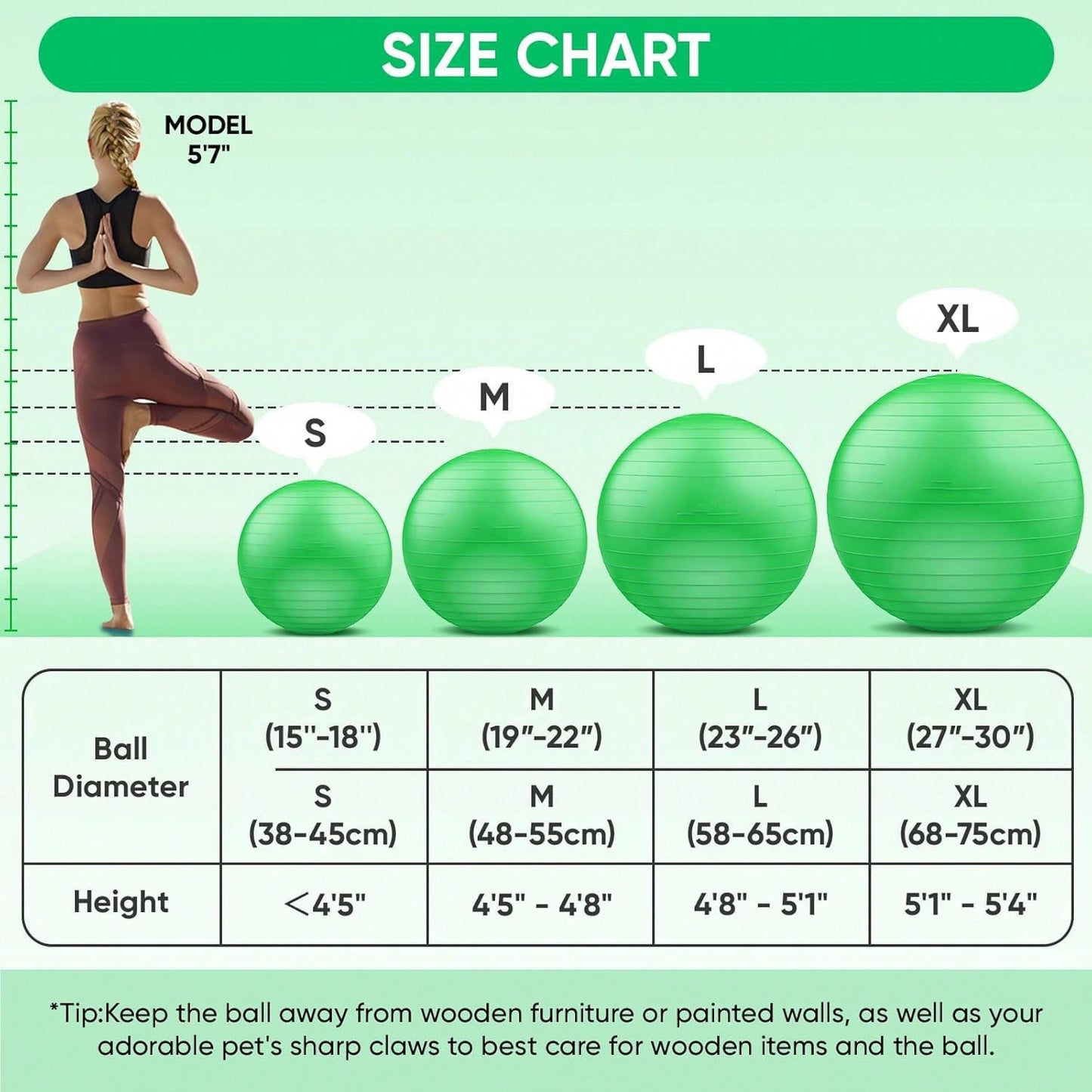 Anti-Burst Yoga  Fitness Balls For Pregnancy, Physical Therapy, Balance, Stability Home Gym