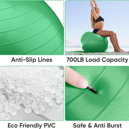 Anti-Burst Yoga  Fitness Balls For Pregnancy, Physical Therapy, Balance, Stability Home Gym