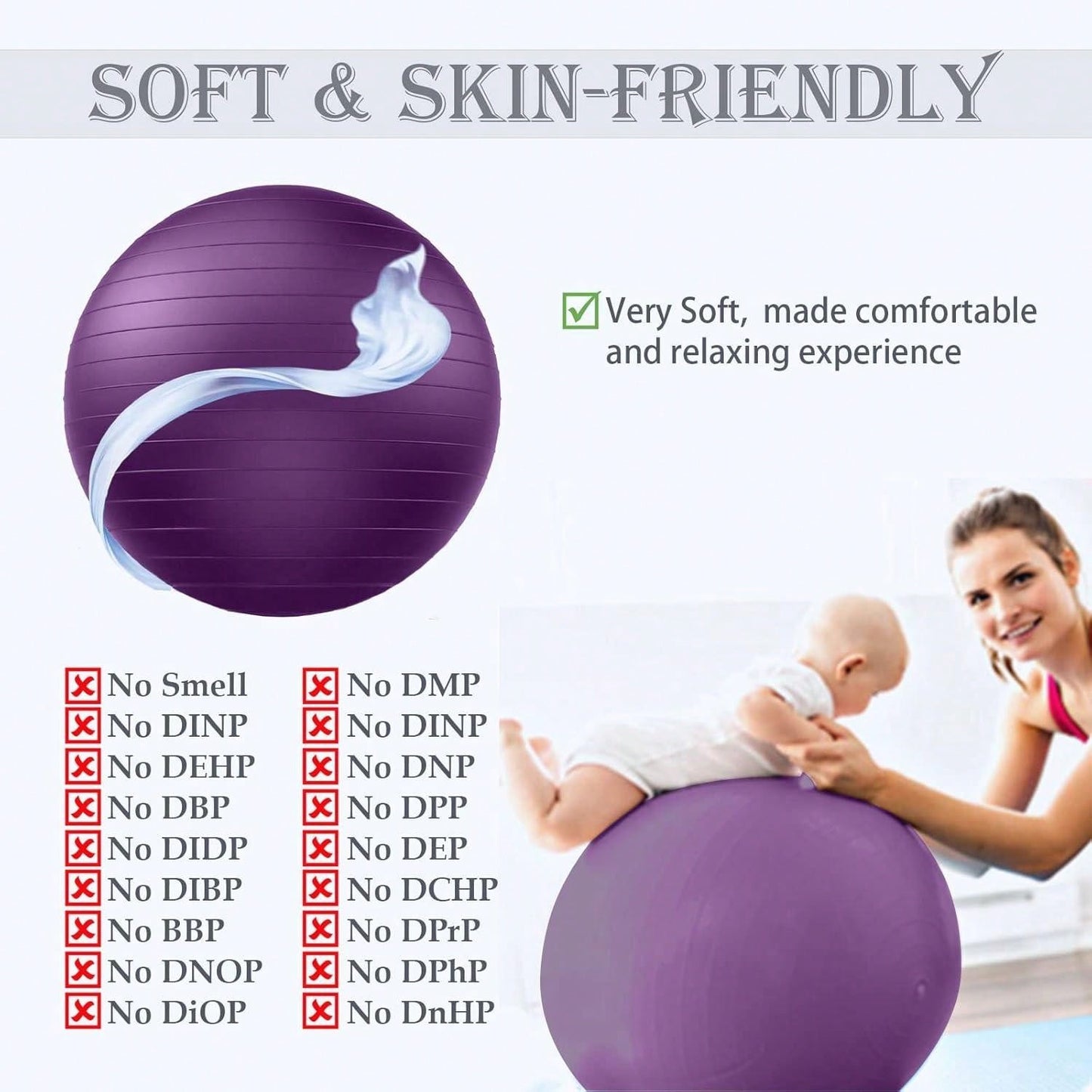 Anti-Burst Yoga  Fitness Balls For Pregnancy, Physical Therapy, Balance, Stability Home Gym