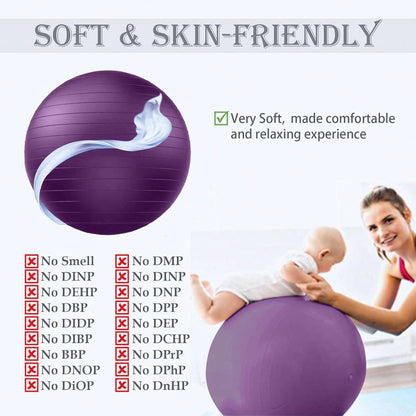 Anti-Burst Yoga  Fitness Balls For Pregnancy, Physical Therapy, Balance, Stability Home Gym