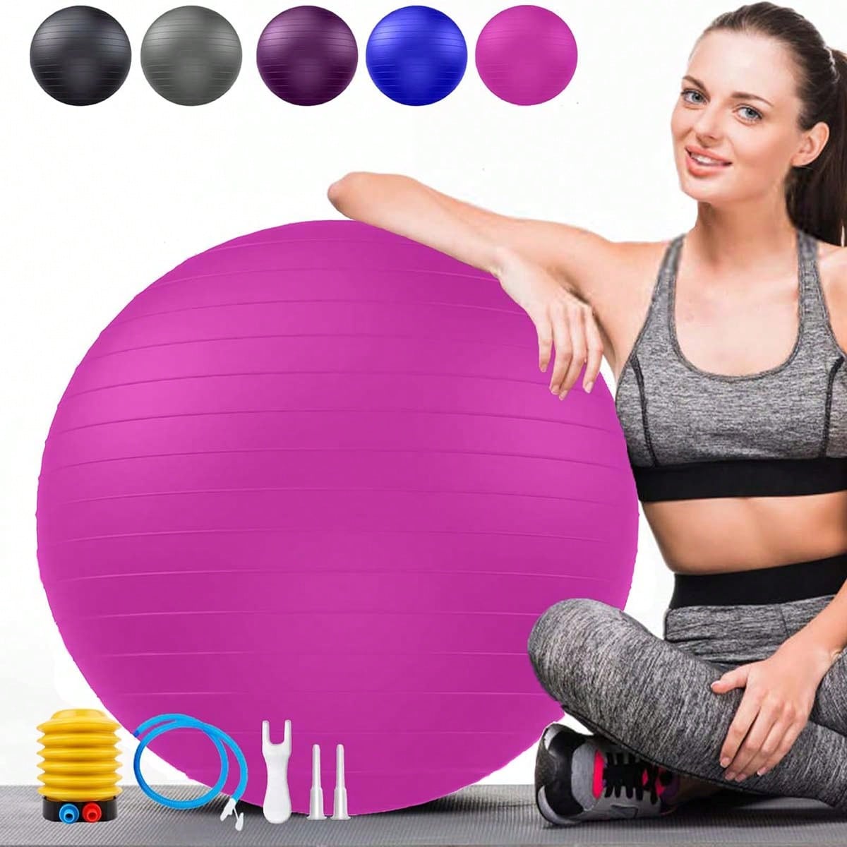 Anti-Burst Yoga  Fitness Balls For Pregnancy, Physical Therapy, Balance, Stability Home Gym