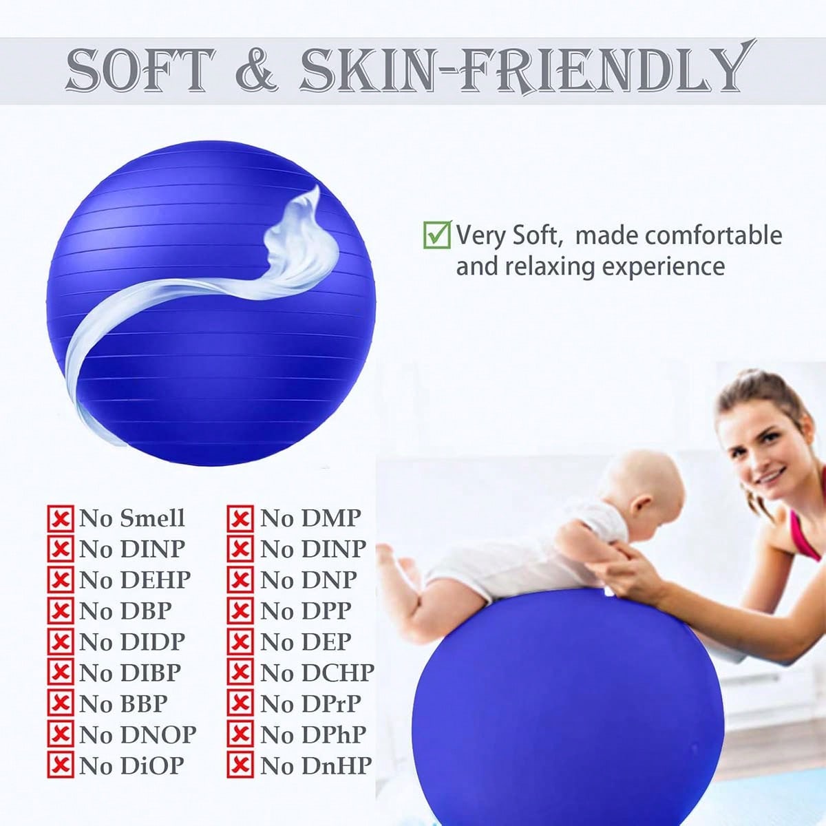 Anti-Burst Yoga  Fitness Balls For Pregnancy, Physical Therapy, Balance, Stability Home Gym