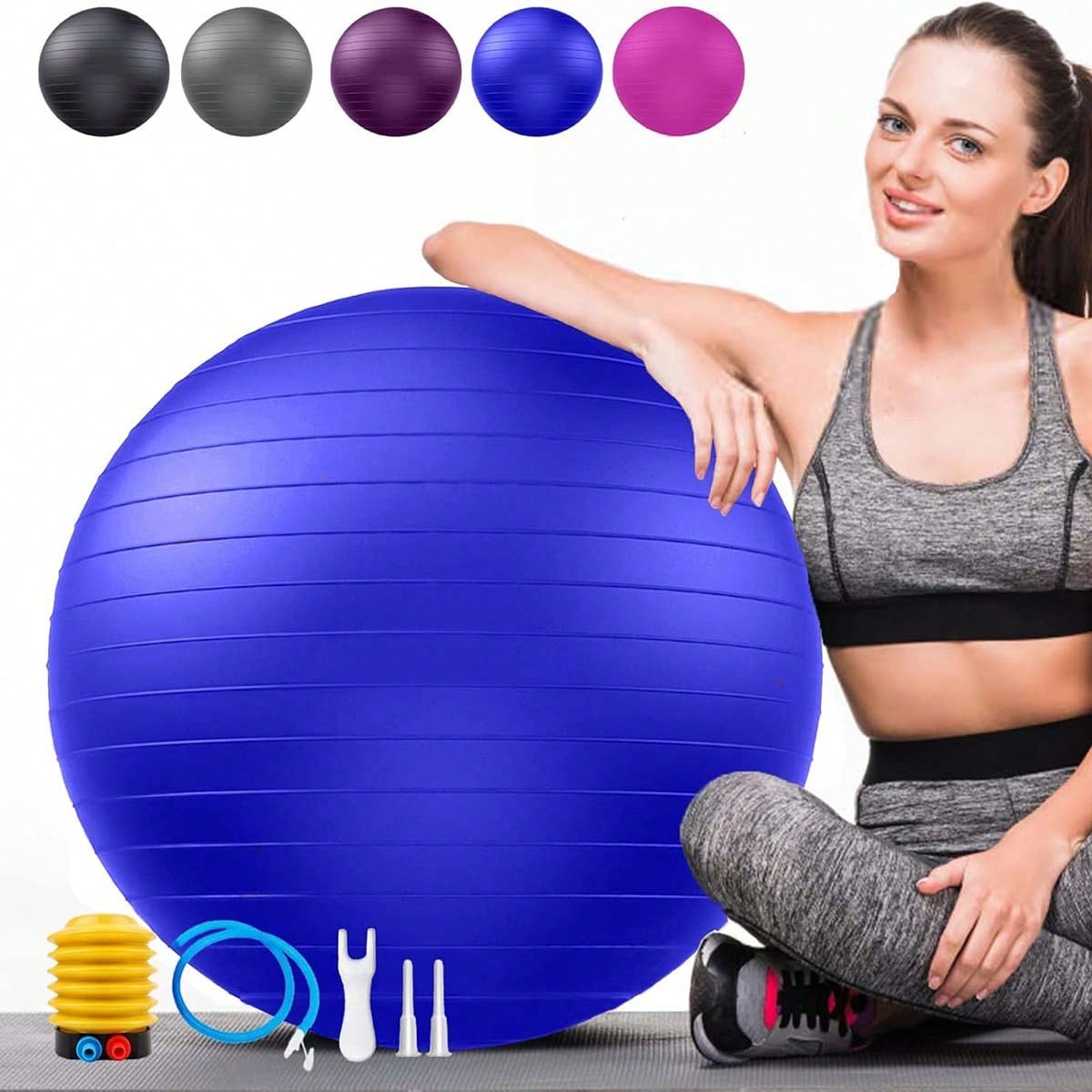Anti-Burst Yoga  Fitness Balls For Pregnancy, Physical Therapy, Balance, Stability Home Gym