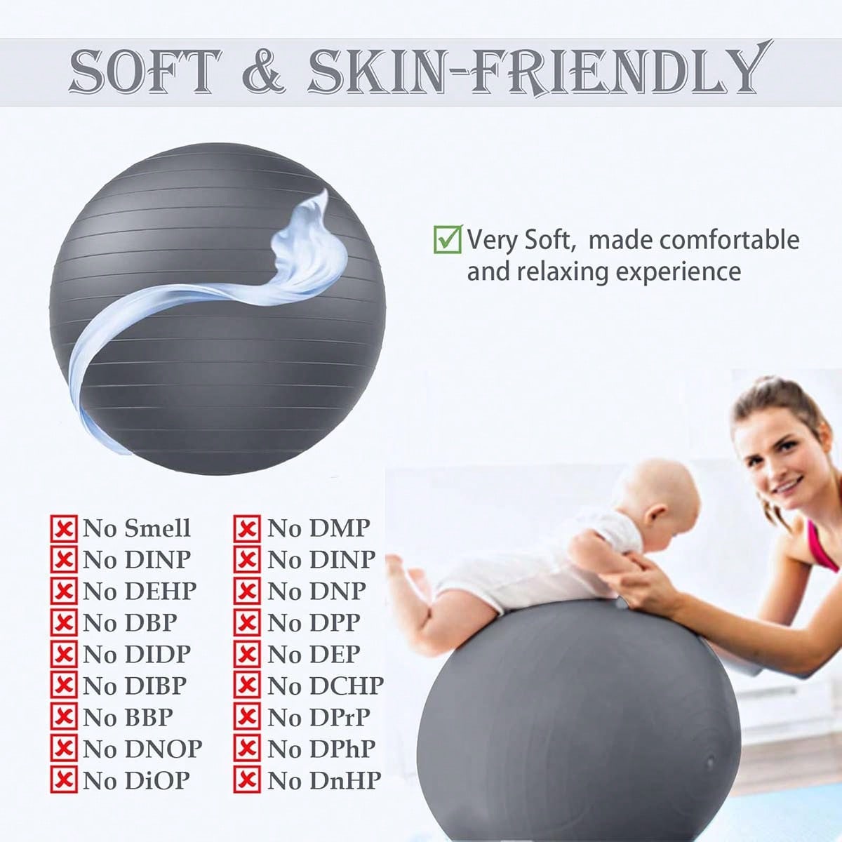 Anti-Burst Yoga  Fitness Balls For Pregnancy, Physical Therapy, Balance, Stability Home Gym