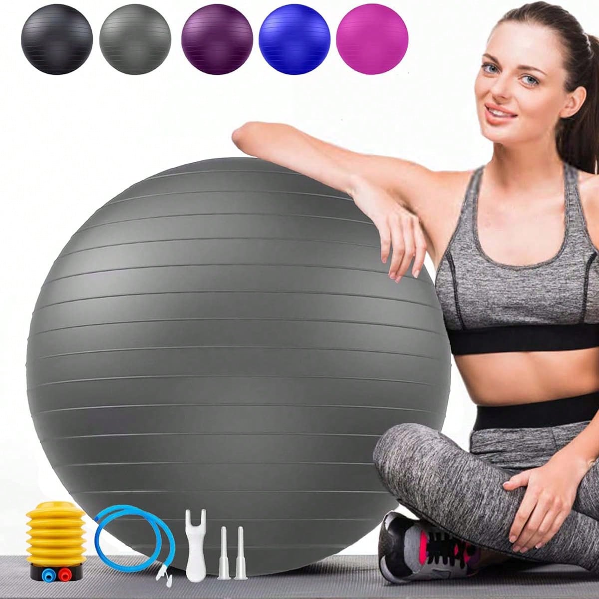 Anti-Burst Yoga  Fitness Balls For Pregnancy, Physical Therapy, Balance, Stability Home Gym